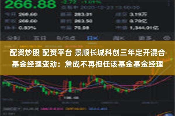 配资炒股 配资平台 景顺长城科创三年定开混合基金经理变动：詹成不再担任该基金基金经理