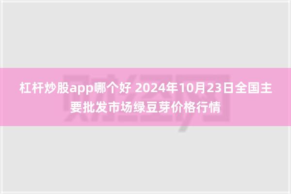 杠杆炒股app哪个好 2024年10月23日全国主要批发市场绿豆芽价格行情